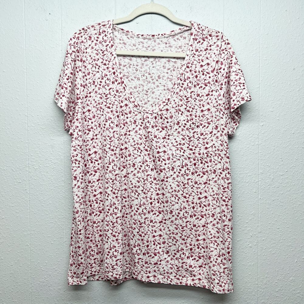 Caslon Cotton Modal Floral Top Womens 2X Lightweight Breathable Casual Wear